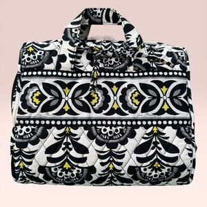 Vera Bradley Black White & Yellow Quilted Travel Tote Bag